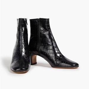 Black leather Maje boots crocodile FR39 - US 8-8.5